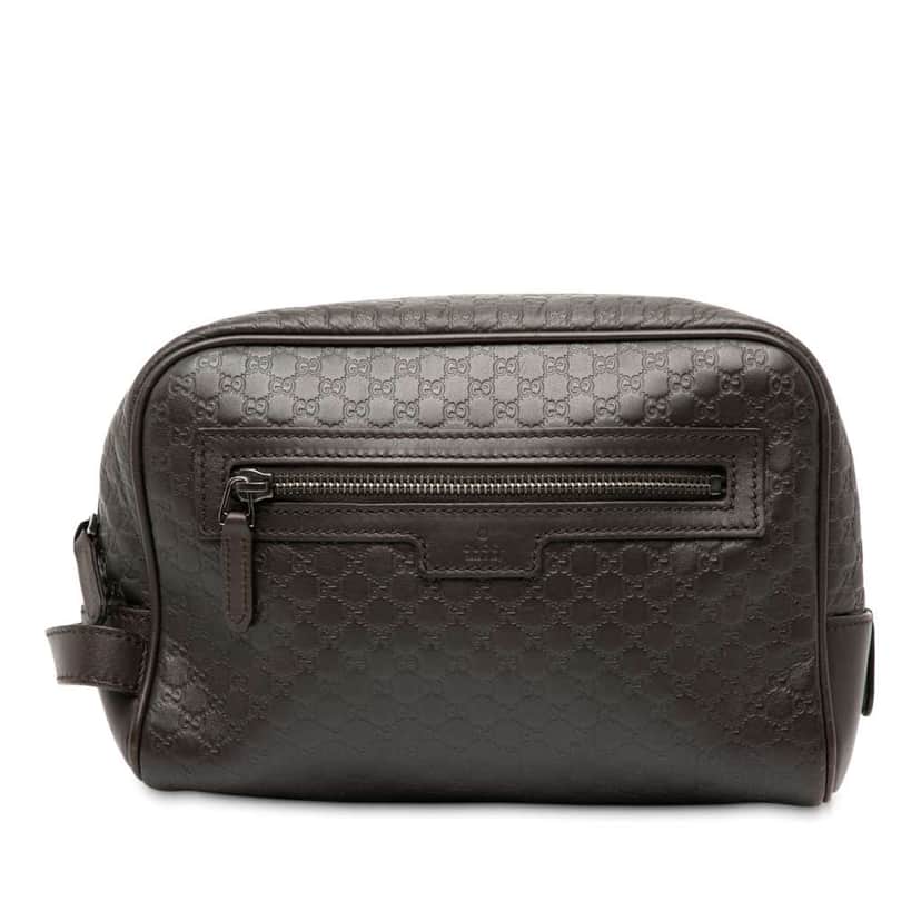 Gucci Microguccissima Clutch Brown Leather Very good condition - Front View