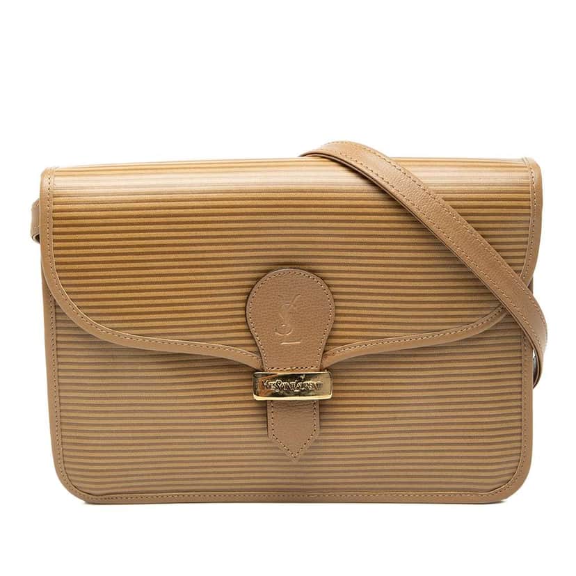 Saint Laurent Coated Canvas Crossbody Brown Canvas Good condition - Front View