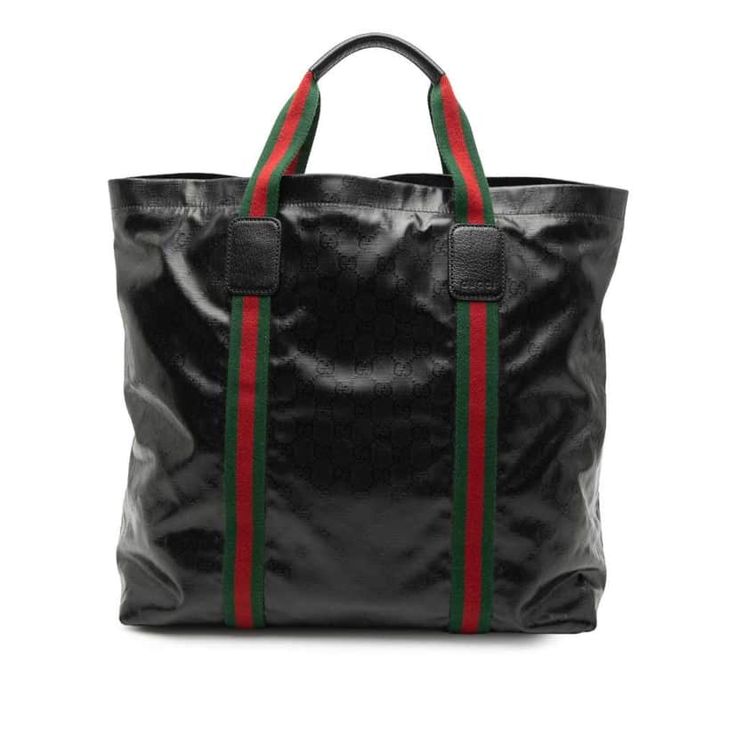 Gucci GG Imprime Web Tote Black Canvas Very good condition - Front View