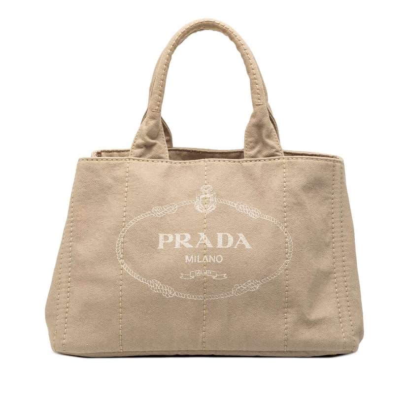 Prada Canvas Canapa Logo Satchel Brown Canvas Very good condition - Front View