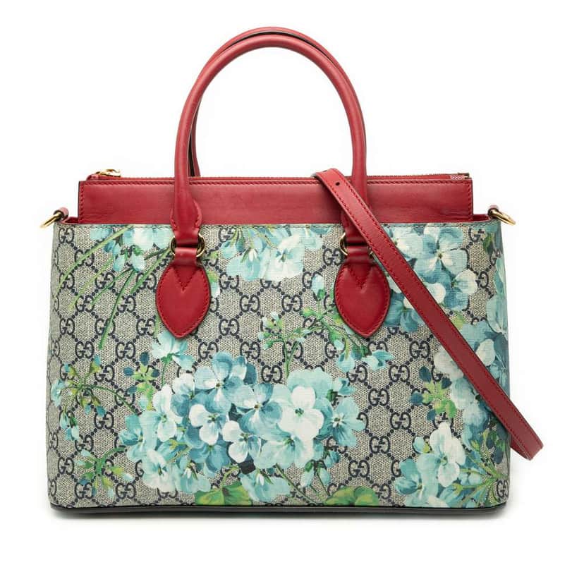 Gucci Small GG Supreme Blooms Linea A Tote Brown Canvas Very good condition - Front View