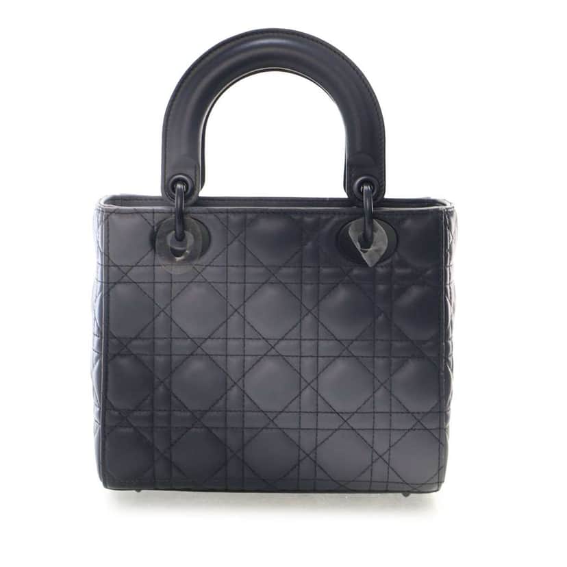 Dior Small Lambskin Cannage My ABCDior Lady Dior Grey Leather Good condition - Front View