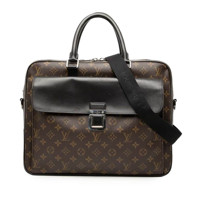 Louis Vuitton Monogram Macassar Soft Briefcase Brown Fair condition - Front View