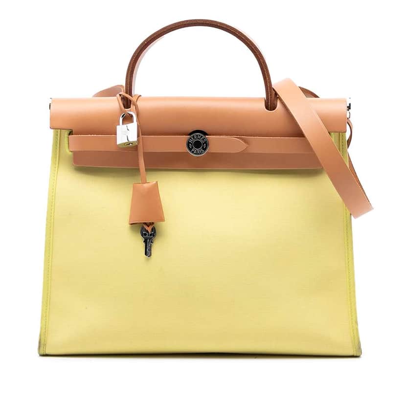 Hermès Toile Herbag Zip 31 Yellow Canvas Good condition - Front View