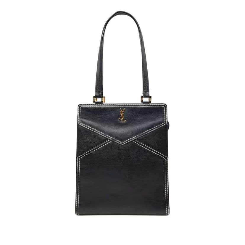 Saint Laurent Leather Vertical Cassandra Tote Blue Leather Good condition - Front View