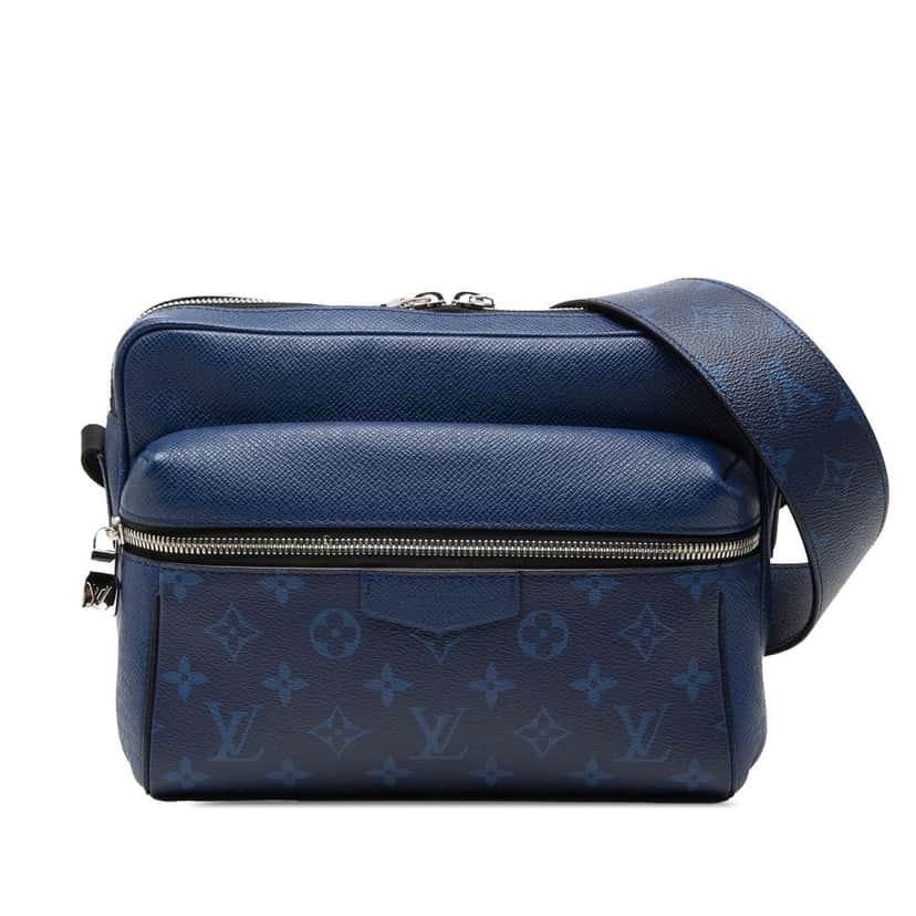 Louis Vuitton Monogram Taigarama Outdoor Messenger Blue Leather Good condition - Front View