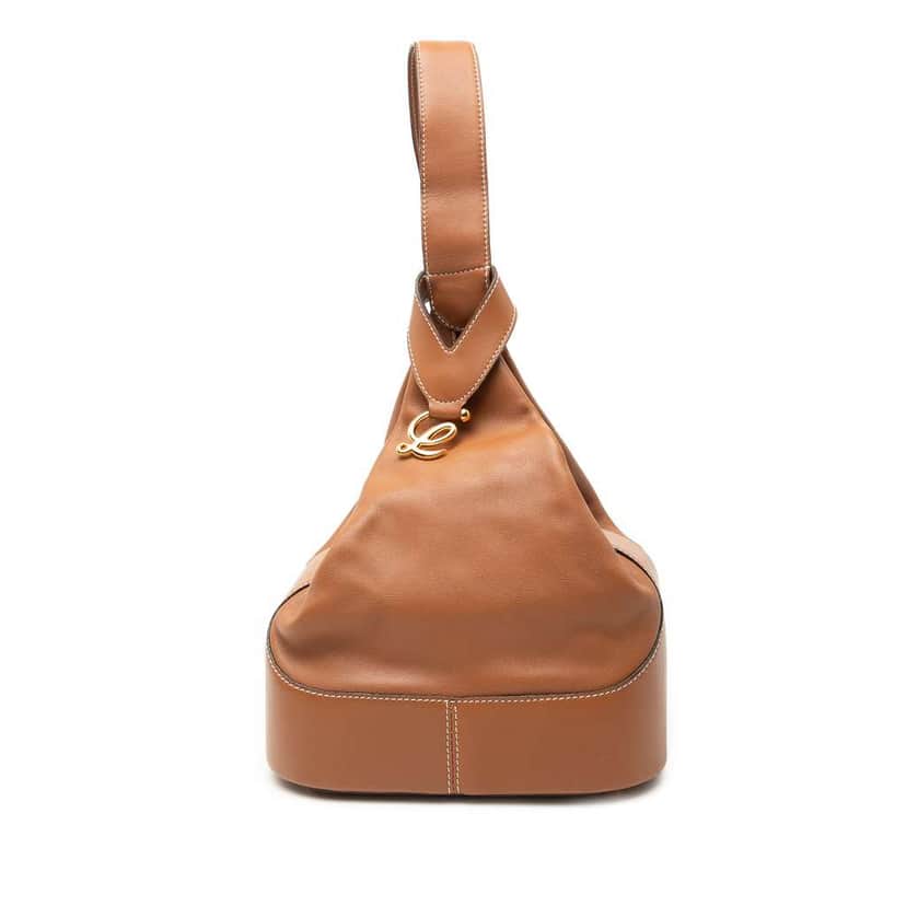 Loewe Leather Anton Triangle Backpack Brown Leather Good condition - Front View