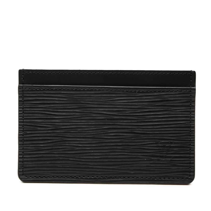Louis Vuitton Epi Card Holder Black Leather Good condition - Front View