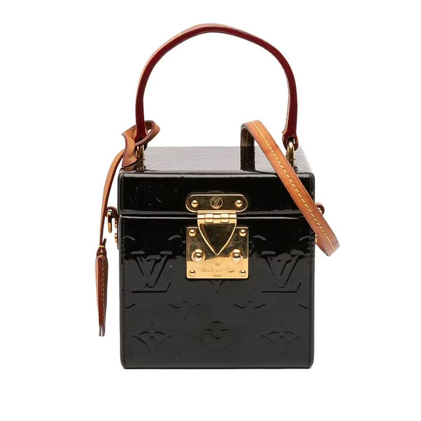 Louis Vuitton Monogram Vernis Bleecker Box Vanity Bag Black Leather Good condition - Front View