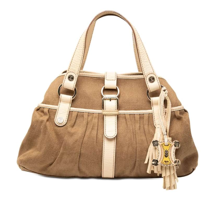 Celine Canvas Boogie Tassel Tote Brown Canvas Good condition - Front View