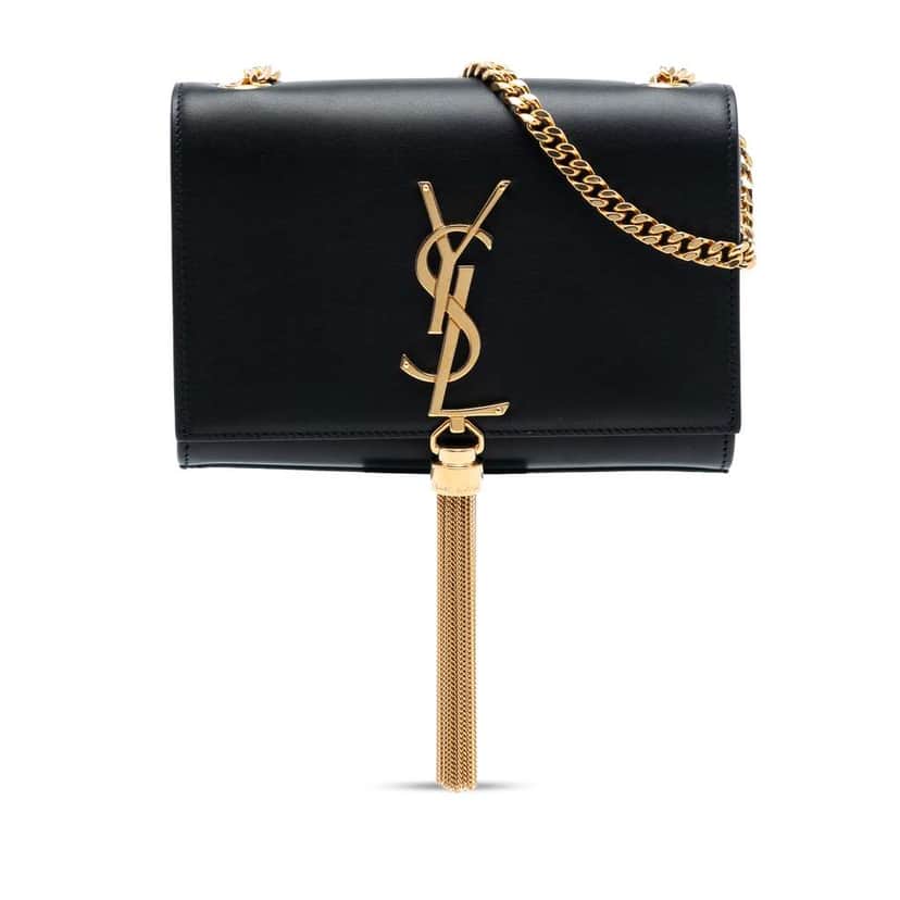 Saint Laurent Small Smooth Calfskin Monogram Kate Tassel Crossbody Black Leather Good condition - Front View