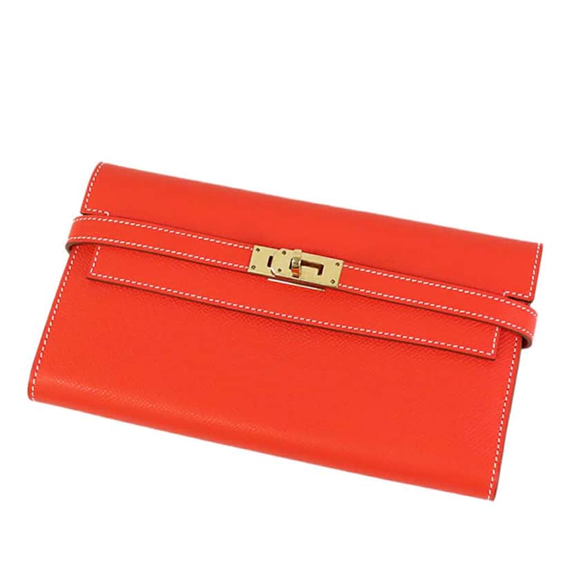 Hermès Epsom Verso Kelly To Go Wallet Pink Leather Good condition - Front View