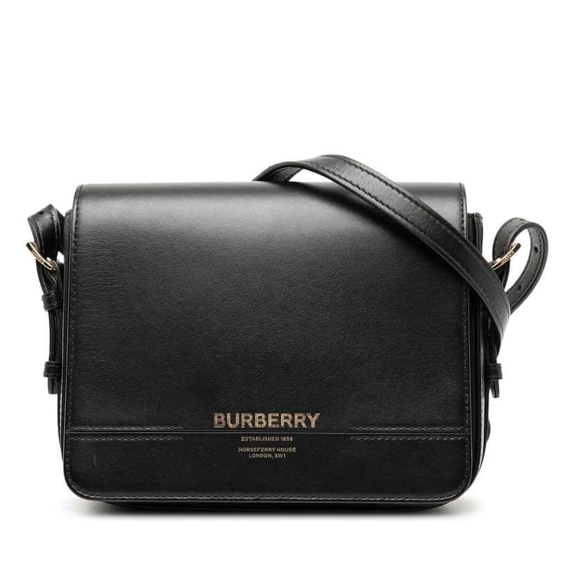 Burberry Small Leather Grace Crossbody Black Leather Very good condition - Front View