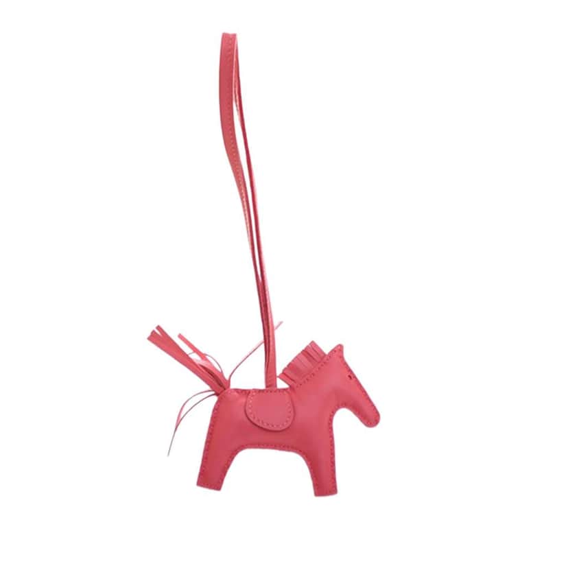 Hermès Milo Lambskin and Swift Grigri Rodeo Pegase Bag Charm PM Pink Leather Very good condition - Front View