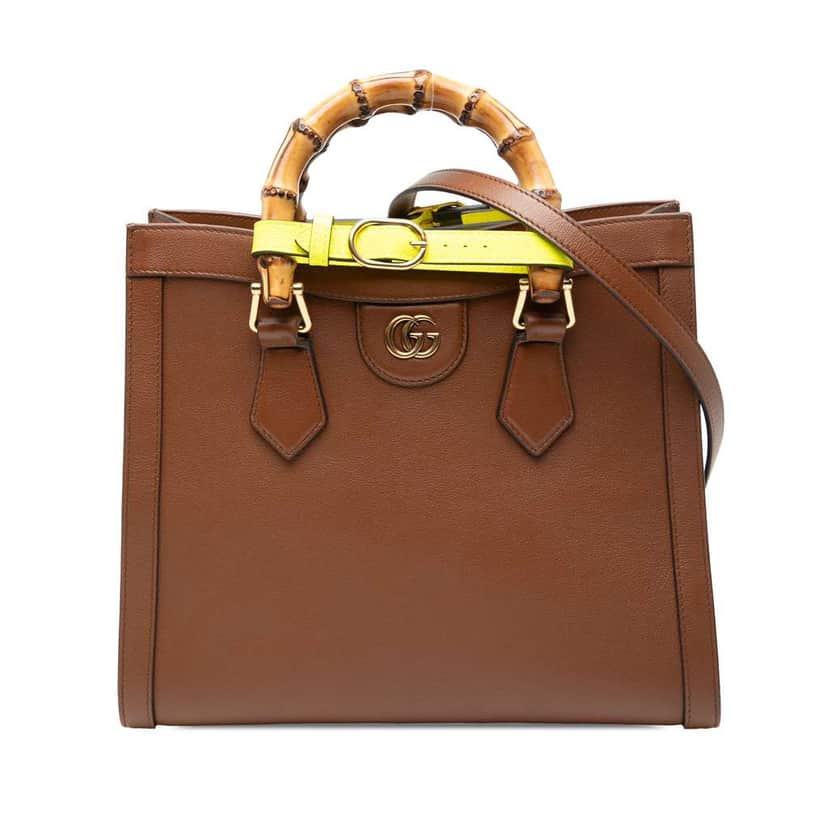 Gucci Small Leather Bamboo Diana Satchel Brown Leather Good condition - Front View