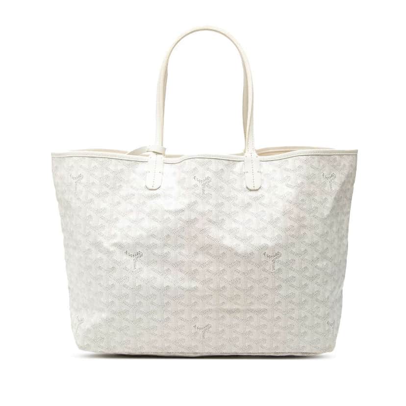 Goyard Goyardine Saint Louis PM White Canvas Good condition - Front View
