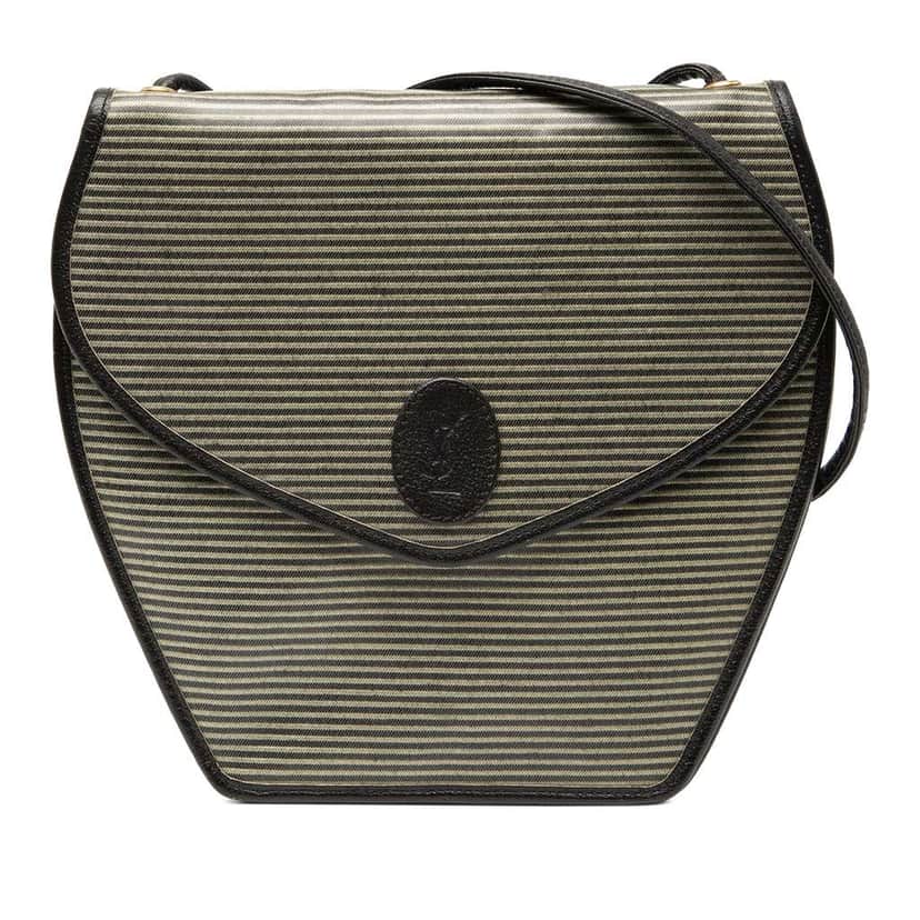 Saint Laurent Coated Canvas Crossbody Grey Canvas Good condition - Front View