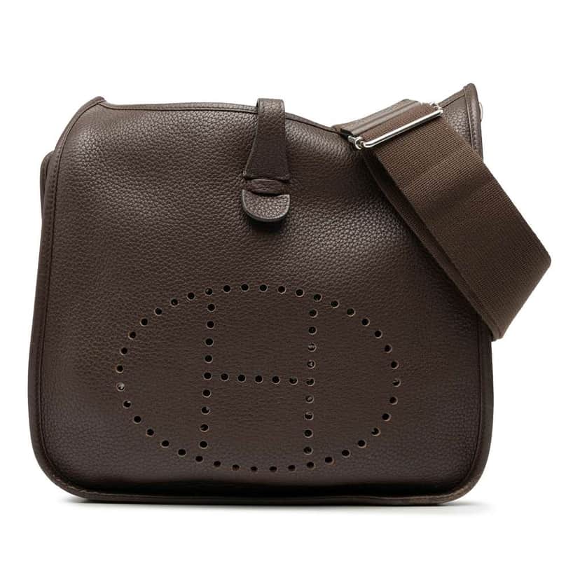 Hermès Clemence Evelyne III PM Brown Leather Good condition - Front View