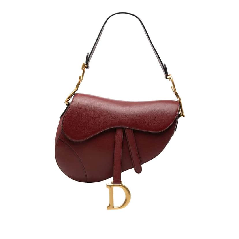 Dior Calfskin Saddle Bag Red Leather Very good condition - Front View