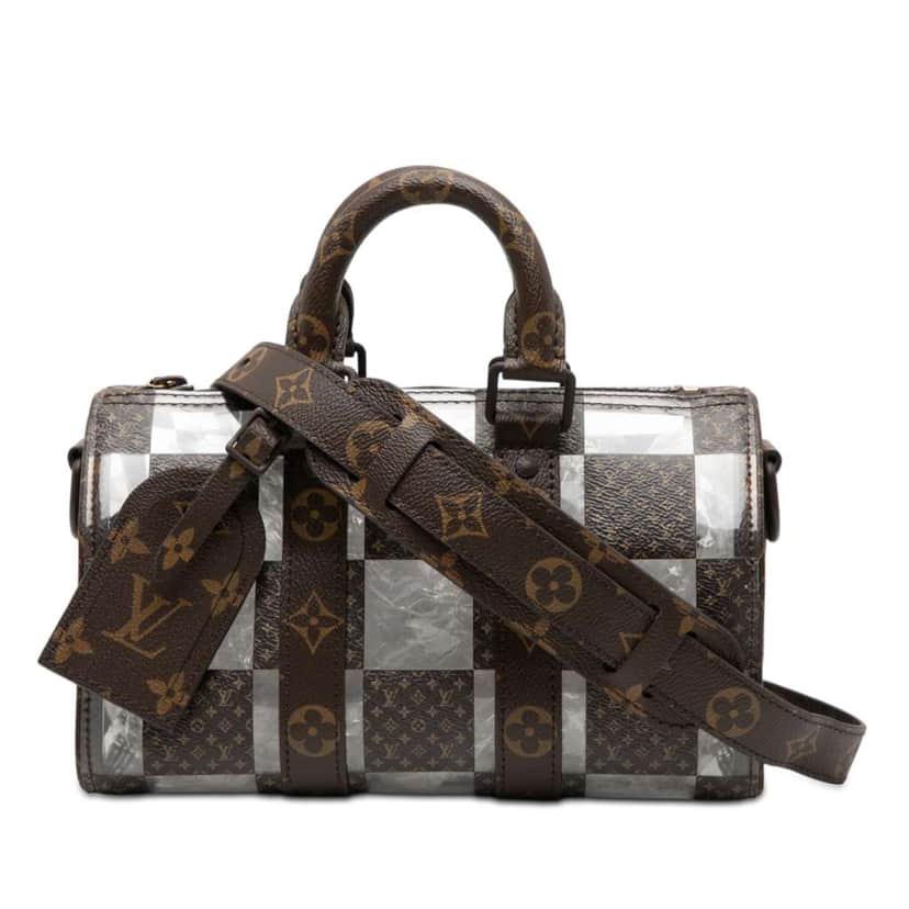 Louis Vuitton PVC and Monogram Chess Keepall Bandouliere 25 Brown Very good condition - Front View