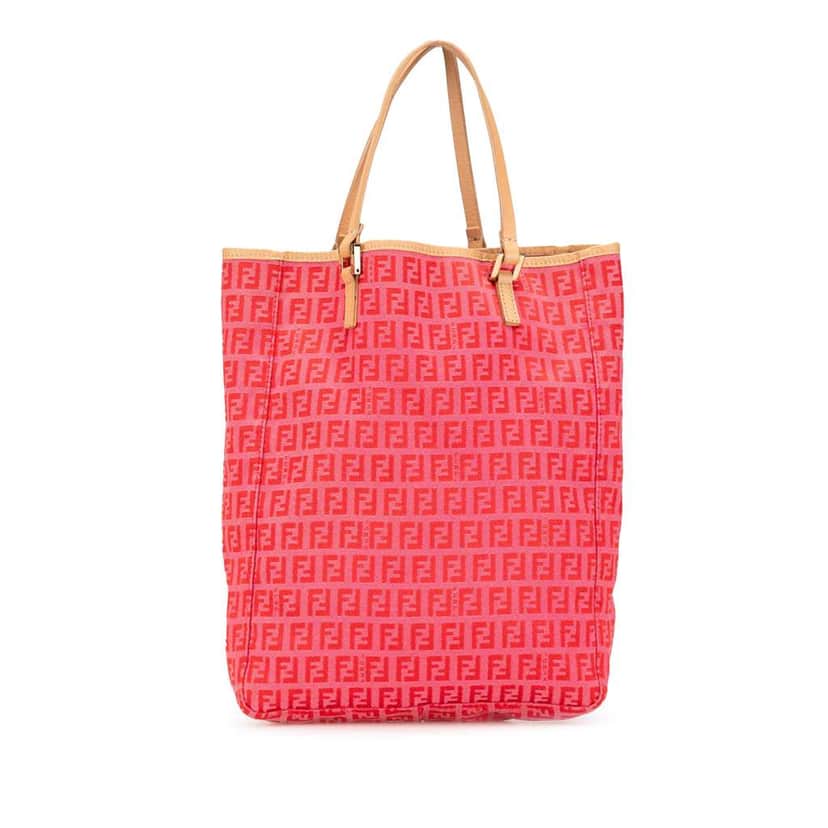 Fendi Zucchino Canvas Tote Pink Canvas Very good condition - Front View