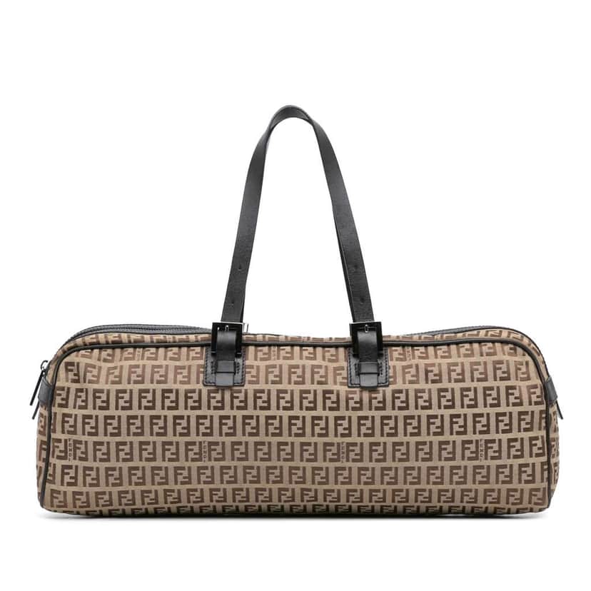 Fendi Zucchino Canvas Handbag Brown Canvas Very good condition - Front View