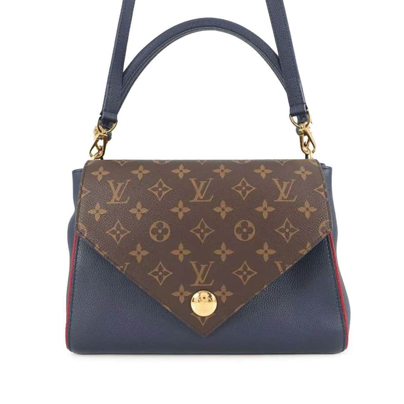 Louis Vuitton Monogram Double V Satchel Blue Leather Very good condition - Front View