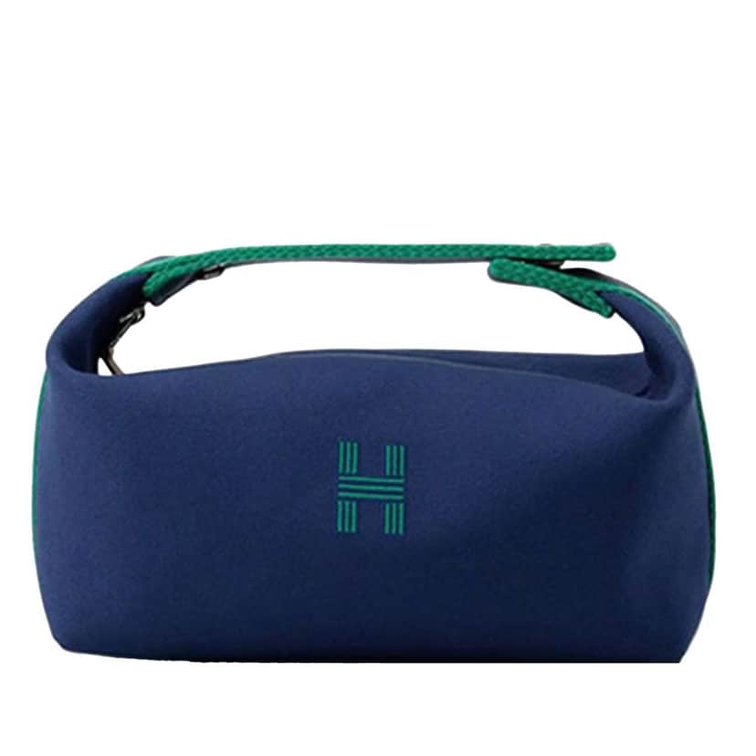 Hermès Small Toile Bride A Brac Case Blue Canvas Good condition - Front View