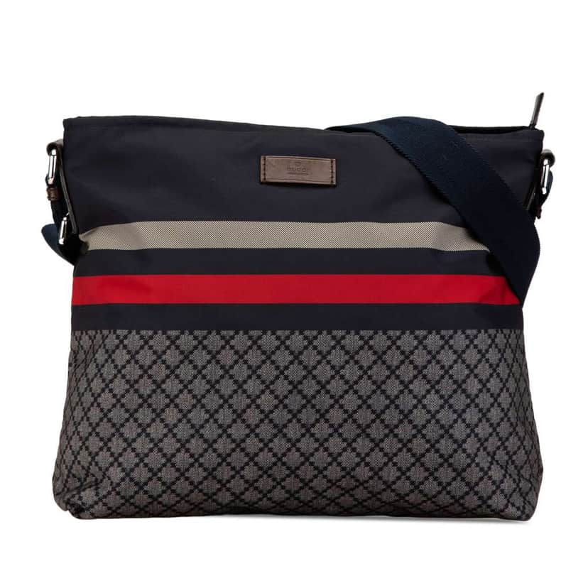 Gucci Diamante Nylon Web Crossbody Blue Very good condition - Front View