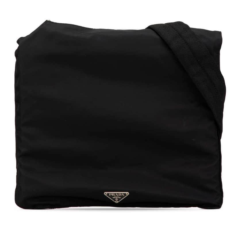 Prada Tessuto Zip Top Crossbody Black Good condition - Front View