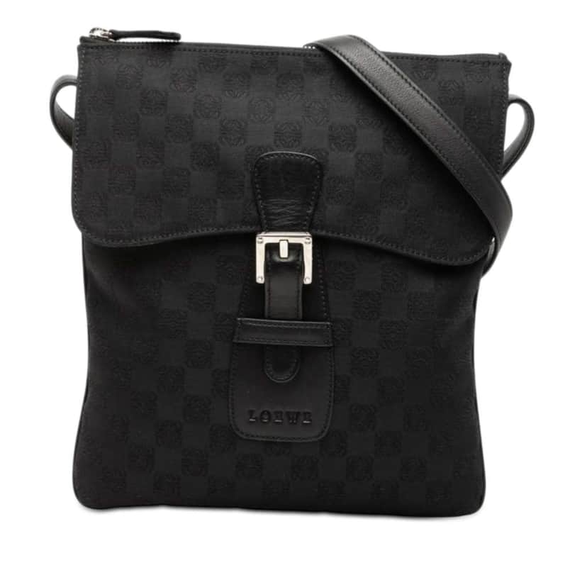 Loewe Anagram Canvas Crossbody Black Canvas Good condition - Front View