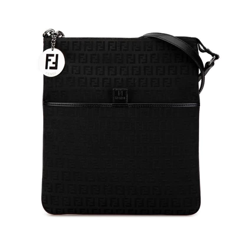Fendi Zucchino Canvas Crossbody Black Canvas Good condition - Front View
