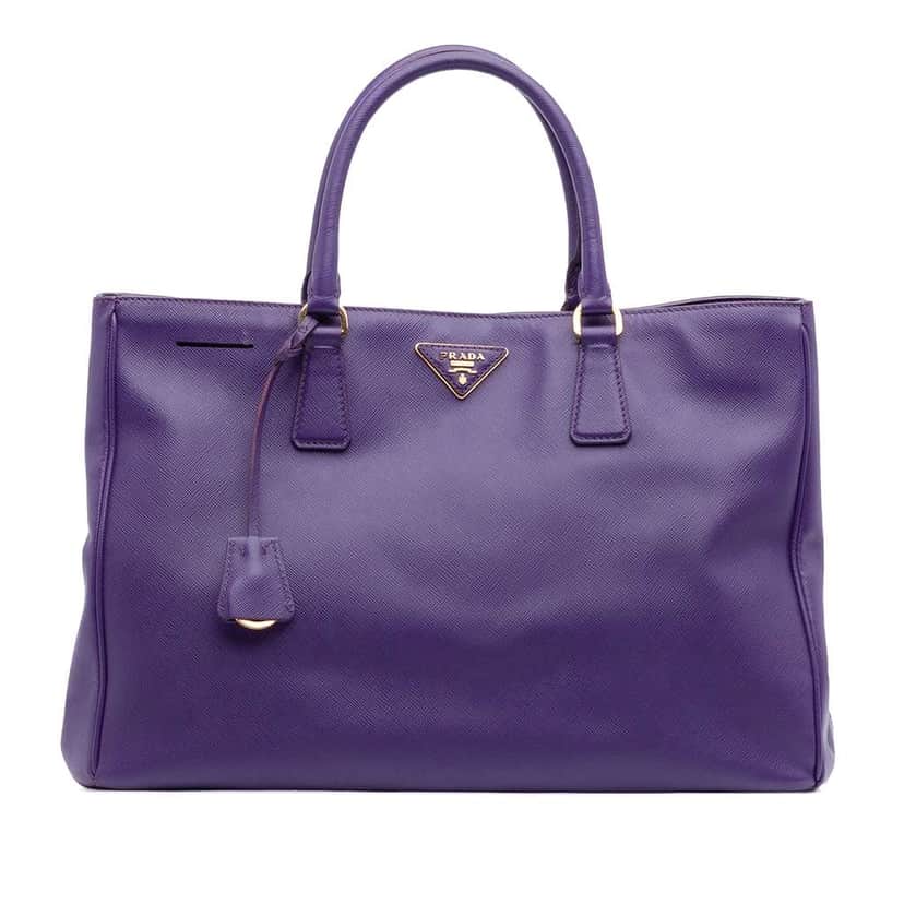 Prada Large Saffiano Lux Galleria Tote Purple Leather Very good condition - Front View