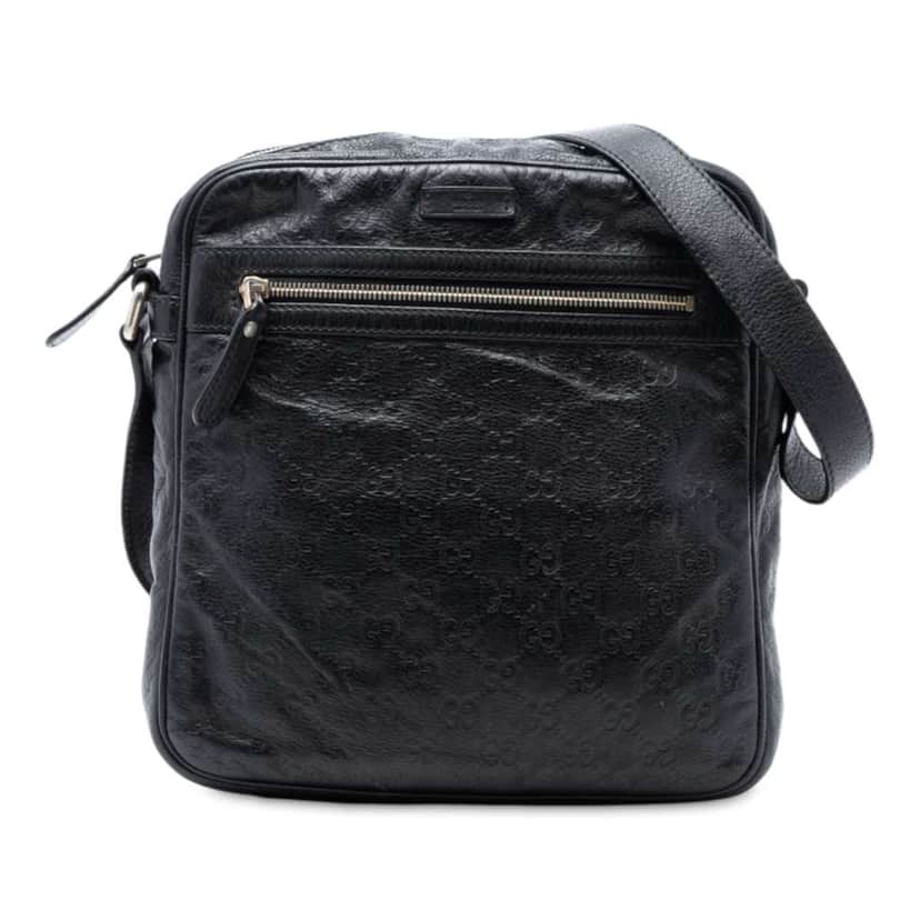 Gucci Guccissima Crossbody Black Leather Very good condition - Front View