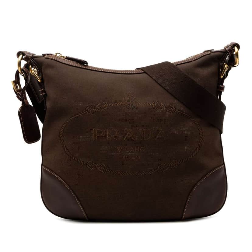 Prada Canvas Canapa Logo Crossbody Brown Canvas Very good condition - Front View