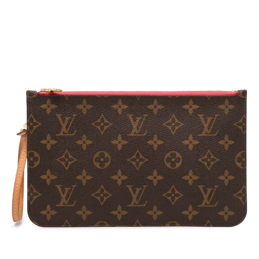 Louis Vuitton Monogram Neverfull MM Pouch Brown Very good condition - Front View