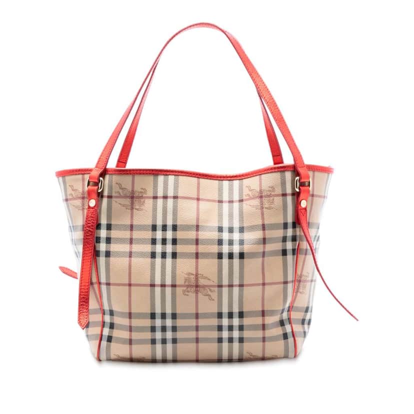 Burberry Small Haymarket Check Coated Canvas Canterbury Tote Brown Canvas Very good condition - Front View