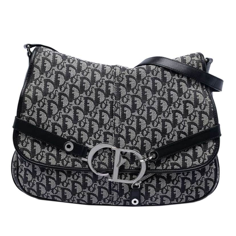 Dior Diorissimo Trotter Canvas Messenger Bag Black Canvas Very good condition - Front View