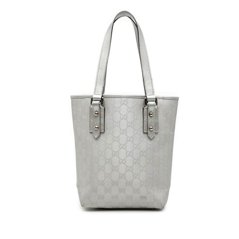 Gucci GG Canvas Tote Silver Canvas Very good condition - Front View