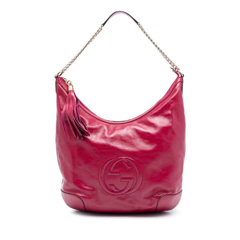 Gucci Patent Soho Shoulder Bag Pink Leather Very good condition - Front View