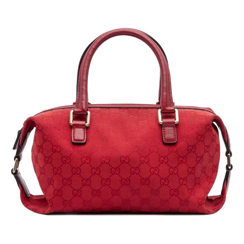 Gucci GG Canvas Boston Bag Red Canvas Very good condition - Front View