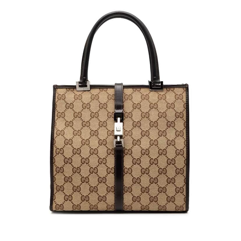 Gucci GG Canvas Jackie Handbag Brown Canvas Very good condition - Front View