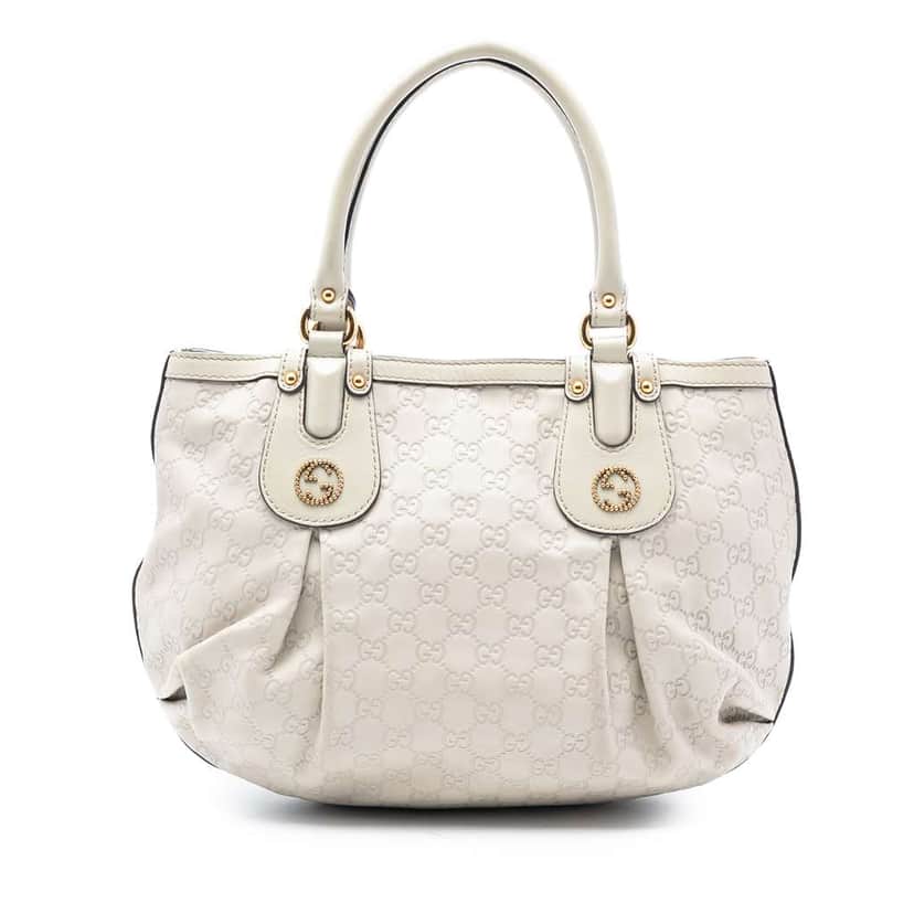 Gucci Guccissima Scarlett Tote White Leather Very good condition - Front View