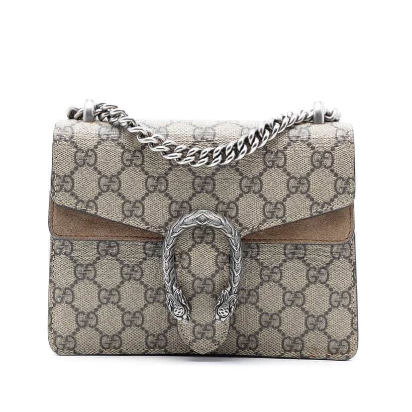 Gucci Small GG Supreme Dionysus Crossbody Brown Canvas Very good condition - Front View