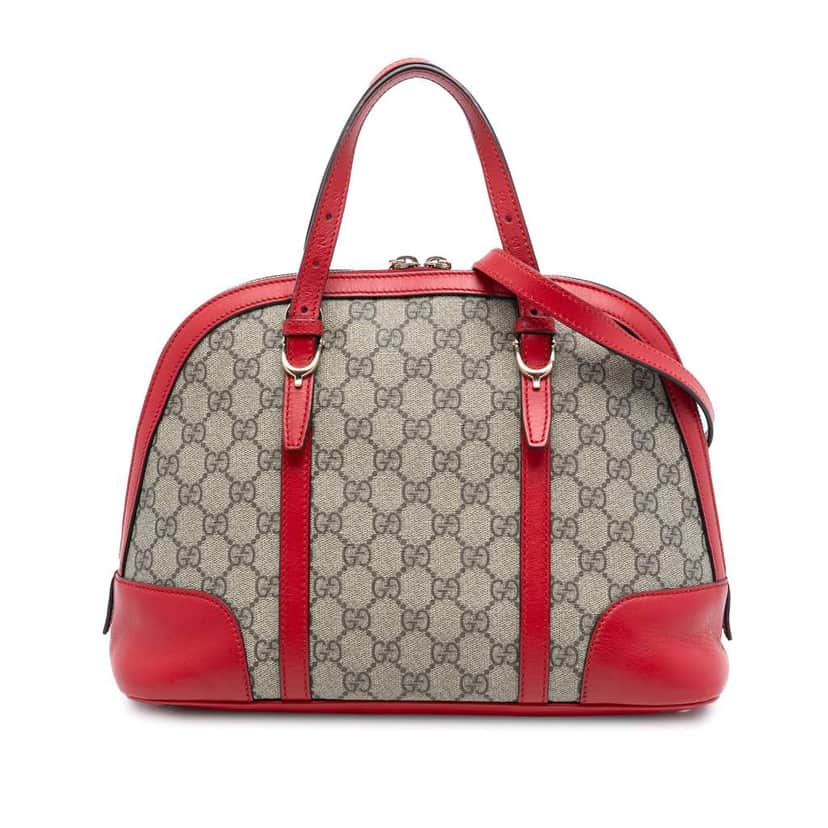 Gucci Small GG Supreme Nice Dome Satchel Brown Canvas Very good condition - Front View