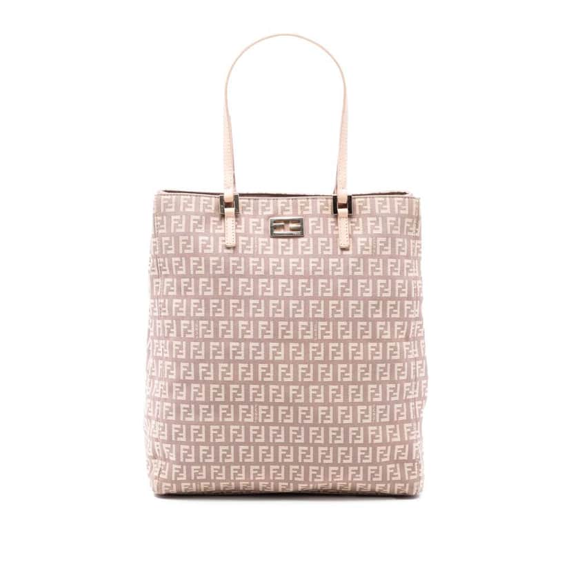 Fendi Zucchino Canvas Tote Pink Canvas Very good condition - Front View