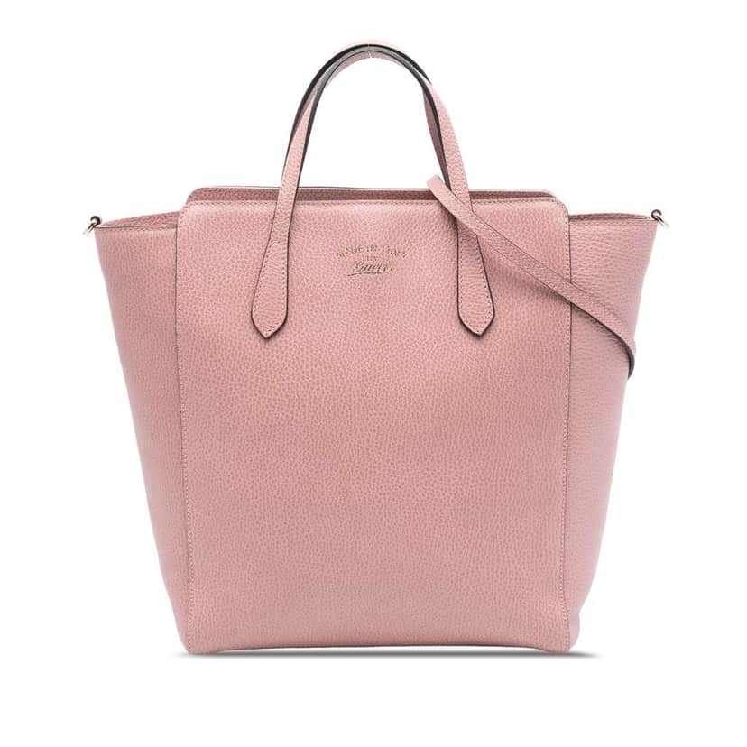 Gucci Leather Swing Convertible Tote Pink Leather Very good condition - Front View