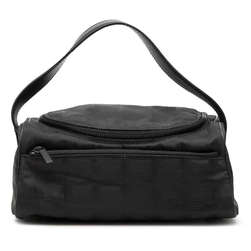 Chanel New Travel Line Nylon Vanity Bag Black Very good condition - Front View