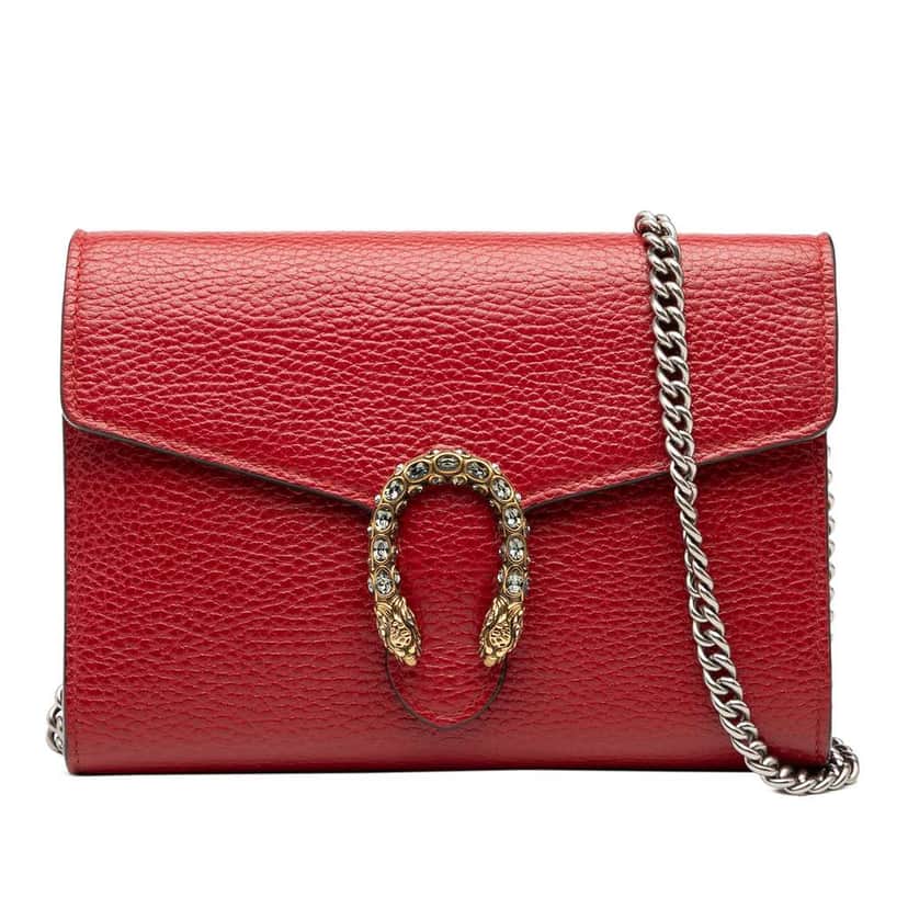 Gucci Leather Dionysus Wallet on Chain Red Leather Very good condition - Front View