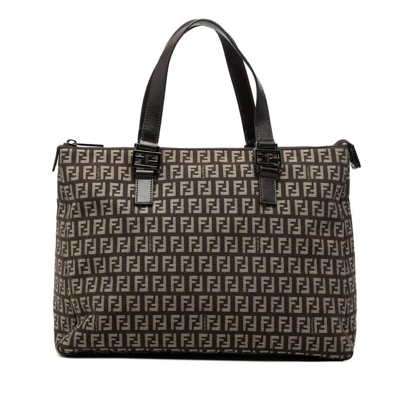 Fendi Zucchino Canvas Tote Brown Canvas Very good condition - Front View